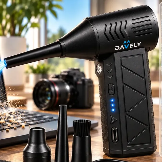 Mini soprador de ar portátil preto, conforme imagem do anúncio